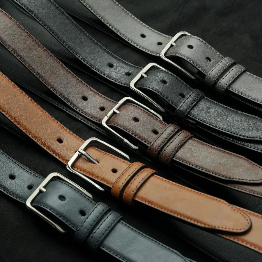 Leather Belt with Metal Buckle